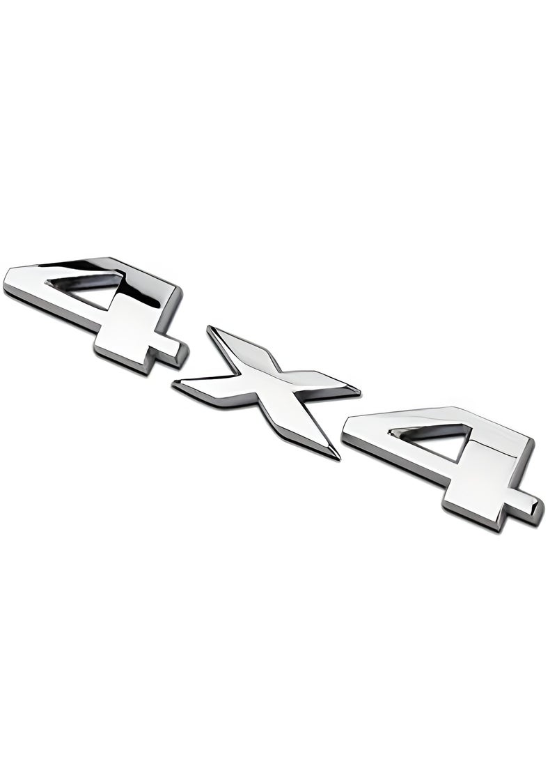 Generic Durable 3D 4X4 (4*4) Car Emblem – Silver Alloy Badge for SUV, Off-Road & 4WD Vehicles.  - Image 1