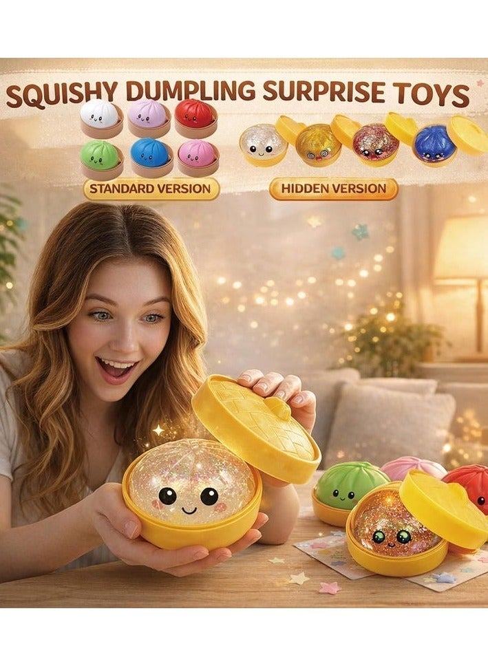 Dumpling Squeezing Toy - Stress Relieving Toy (Shiny Blue) - Image 3