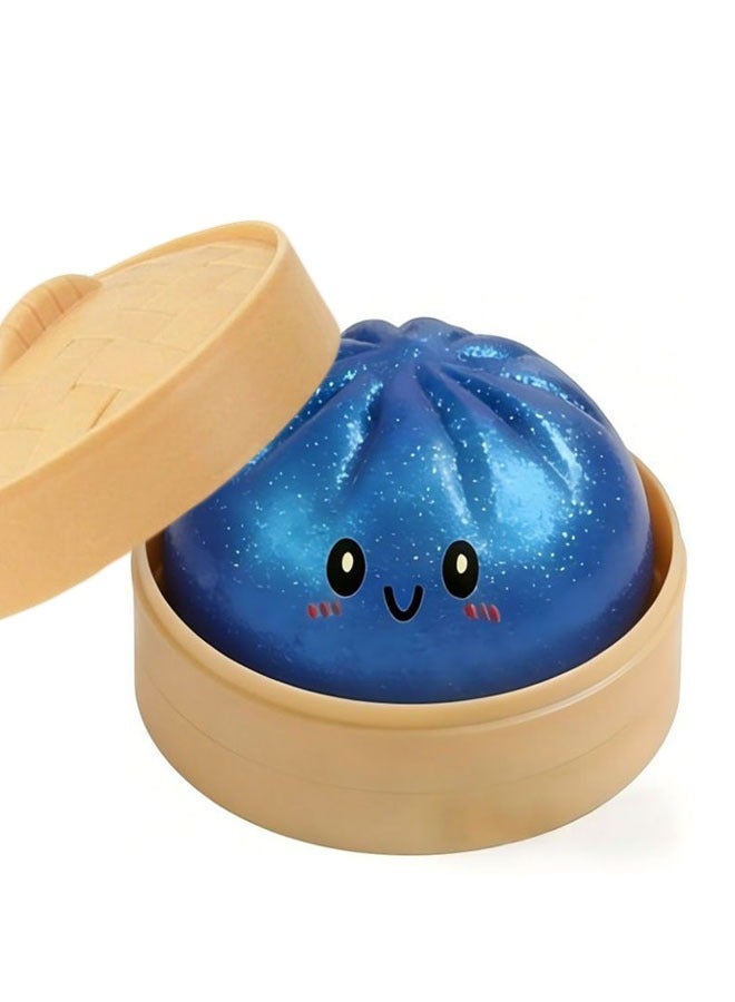 Dumpling Squeezing Toy - Stress Relieving Toy (Shiny Blue) - Image 1