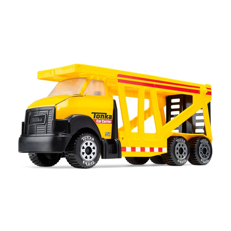 Tonka Steel Classics Classic Car Carrier  Made with Steel and Sturdy Plastic Yellow Friction Powered Boys and Girls Toddlers Ages 3 Big Construction Truck Birthday Gift Holiday - Image 2