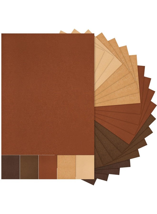 Sinmoe 100 Sheets 5 Shades Cardstock Paper 8.5 X 11 Inches 180Gsm Solid Core Printer Paper For Scrapbooking Diy Arts Crafts Making School Office Home Supplies(Brown Series) - Image 1