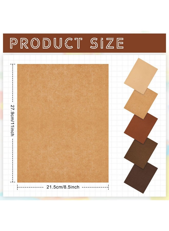 Sinmoe 100 Sheets 5 Shades Cardstock Paper 8.5 X 11 Inches 180Gsm Solid Core Printer Paper For Scrapbooking Diy Arts Crafts Making School Office Home Supplies(Brown Series) - Image 2