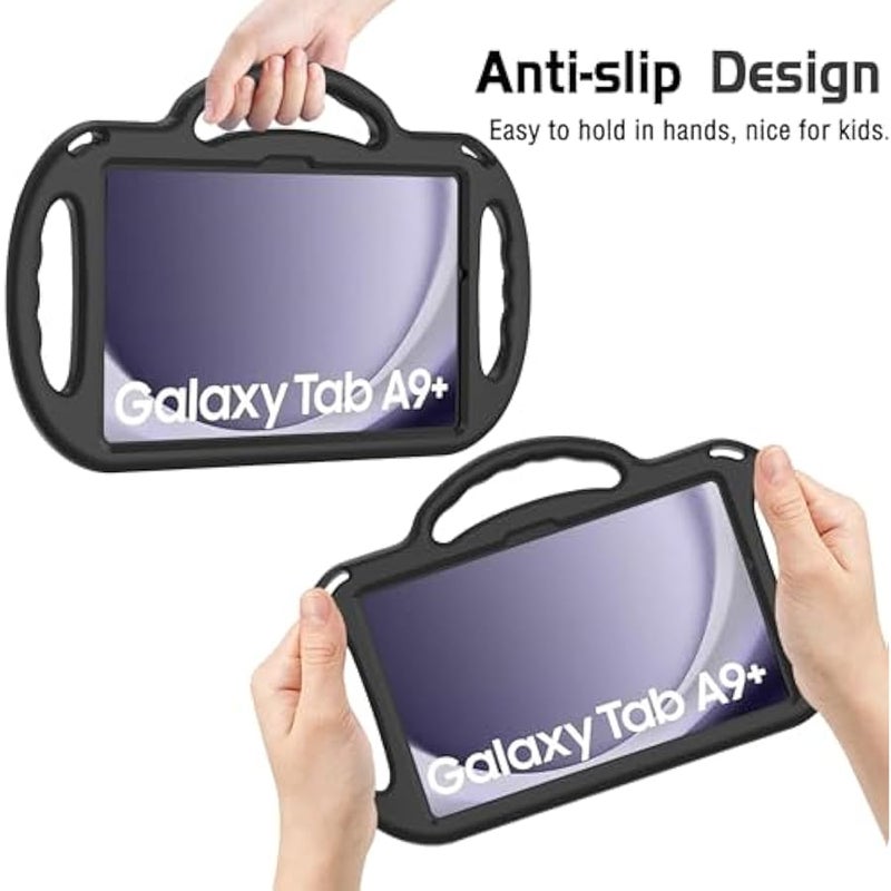 AVAWO Kids Case for Samsung Galaxy Tab A9+/A9 Plus 11 Inch 2023 Case, with Strap, Shockproof Lightweight Handle Stand 2023 Model (SM-X210/X216/X218), Black - Image 2