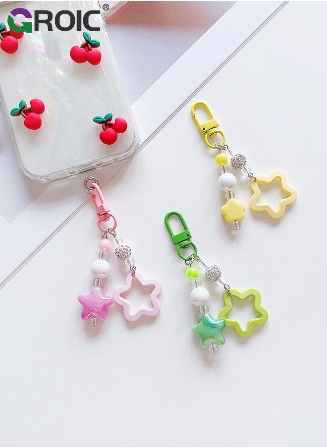 GROIC 7 PCS Mini Star Phone Charms, Star Key Chains for Car Keys Star Keychain Accessories, Cell Phone Charms Accessories for Phone Bag Keychain Airpods Camera Pendants Backpack Decor  - Image 4