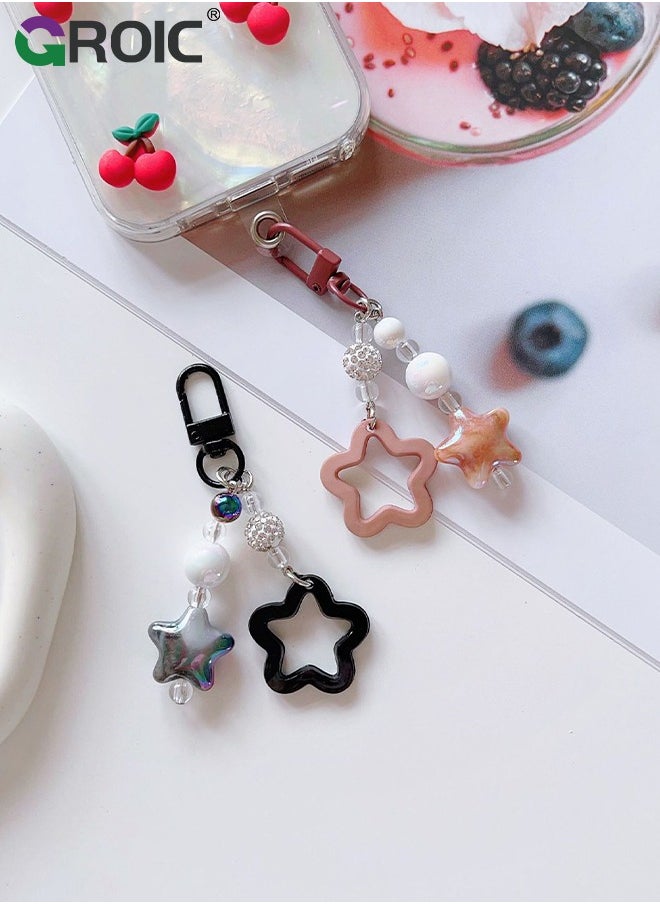 GROIC 7 PCS Mini Star Phone Charms, Star Key Chains for Car Keys Star Keychain Accessories, Cell Phone Charms Accessories for Phone Bag Keychain Airpods Camera Pendants Backpack Decor  - Image 5