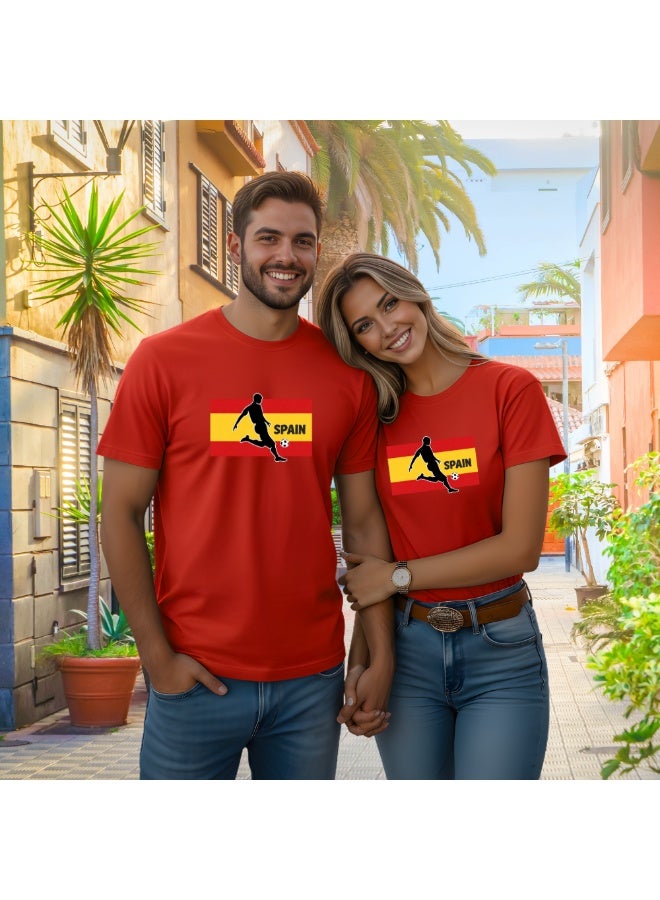 PRINTSHOP4ME Spain Unisex Adult T-Shirt - Short Sleeve Round Neck Cotton Tshirt for Men and Women - Soft and Comfortable - Gift for Football Fans - Image 4