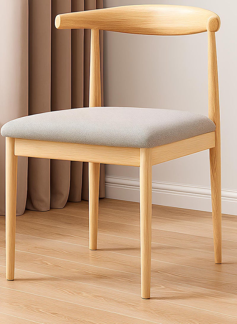 Taimi Kids Chair with Metal Frame in Wood Color and Fabric Upholstery, Modern Design with Curved Back, Suitable for Dining Room, Bedroom - Gray - Image 2