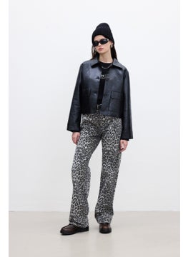 Manuka Patterned Gabardine Trousers Leopard  - Image 3