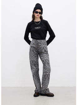 Manuka Patterned Gabardine Trousers Leopard  - Image 2
