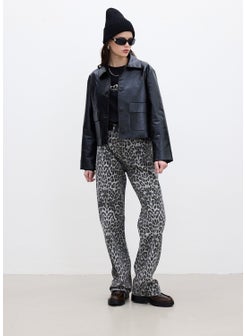 Manuka Patterned Gabardine Trousers Leopard  - Image 4