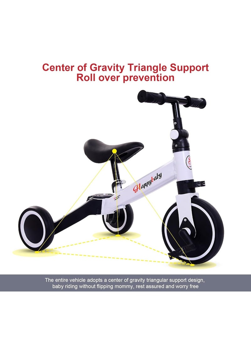 Kimaya 3-in-1 Baby Tricycle with 3 Wheels, Kids Pedal Tricycle for 1-4 Years Old, Toddler Tricycle for Indoor-Outdoor, Balance Bike with Removable Pedal for Boys and Girls (White)  - Image 5