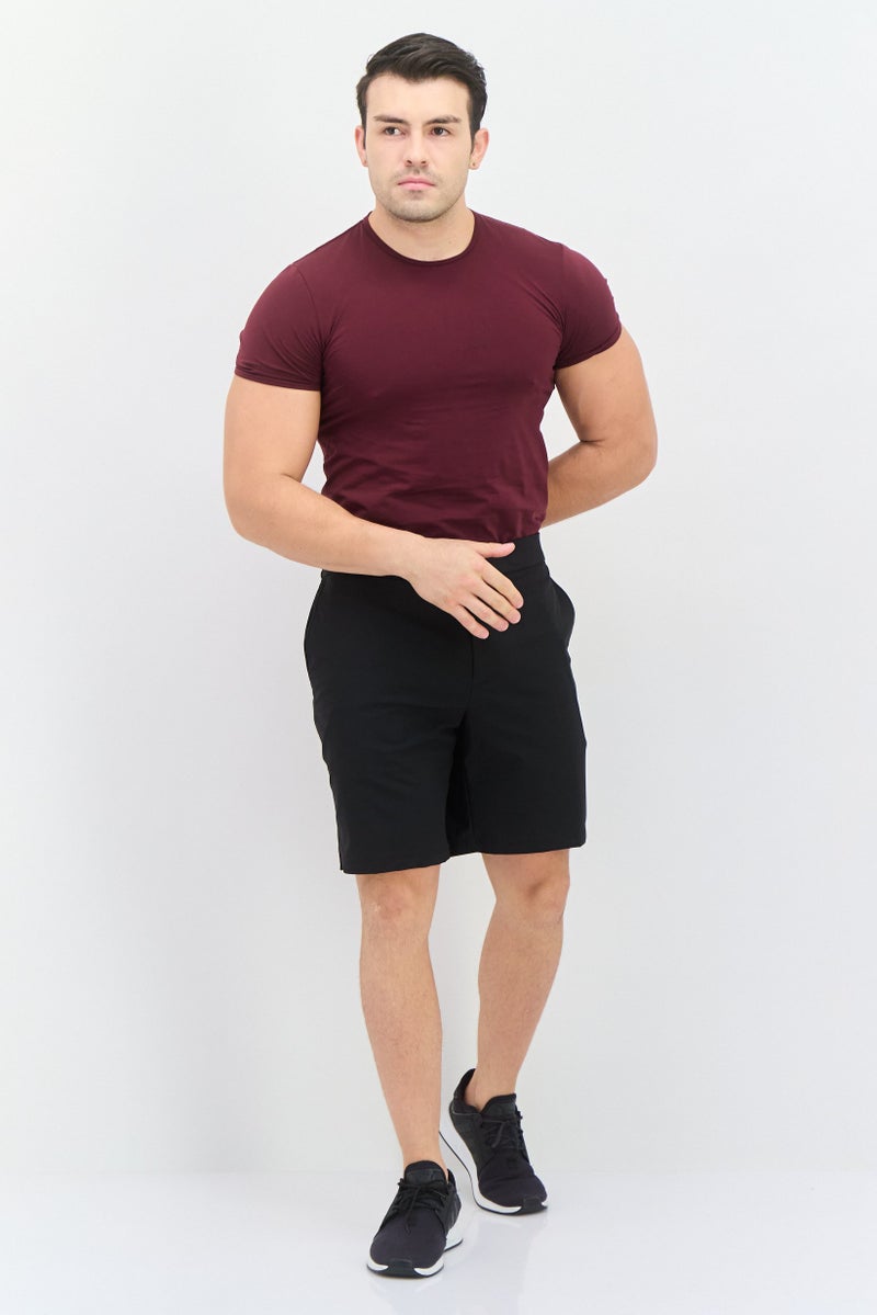 Van Heusen Men Solid Casual Chino Shorts, Black - Image 4