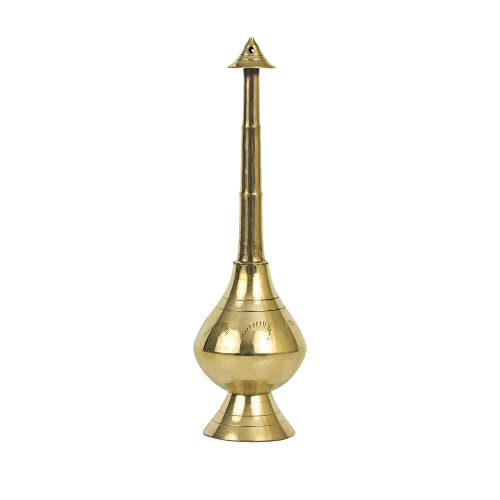 Spillbox Brass Sprinkler Bottle for Holy Water, Gangajal and Perfume Gulab Pash Rose Brass Water Paneer Sombu –(Small, 8 Inch) - Image 2