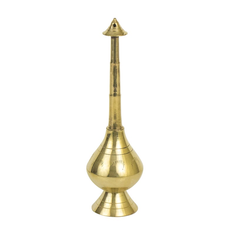 Spillbox Brass Sprinkler Bottle for Holy Water, Gangajal and Perfume Gulab Pash Rose Brass Water Paneer Sombu –(Small, 8 Inch) - Image 5