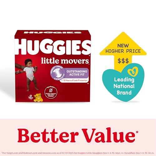 Huggies Size 8 Diapers, Little Movers Baby Diapers, Size 8 (46+ lbs), 62 Count - Image 2