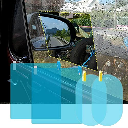 AUGEN HD Anti-Water, Anti-Mist, Anti-Fog, Waterproof Oblong Rearview Side Mirror Protective Film for Cars, Trucks - 4 Pieces - 150 X 100mm & 200 X 175mm (Pack of 3 Set) - Image 1