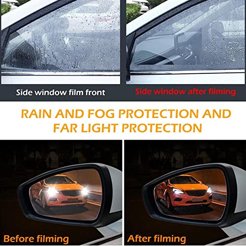 AUGEN HD Anti-Water, Anti-Mist, Anti-Fog, Waterproof Oblong Rearview Side Mirror Protective Film for Cars, Trucks - 4 Pieces - 150 X 100mm & 200 X 175mm (Pack of 3 Set) - Image 3