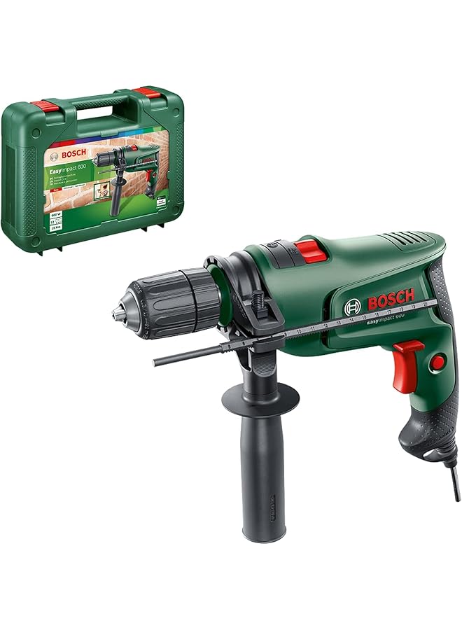 BOSCH Easy Impact 600 Impact Drill Fast And Easy Drill For Electronic Speed Control Trigger Enabled When Drilling Effortless Drilling Inch Up To 12 Mm And Wood Up To 25 Mm Power 600 W - Image 1