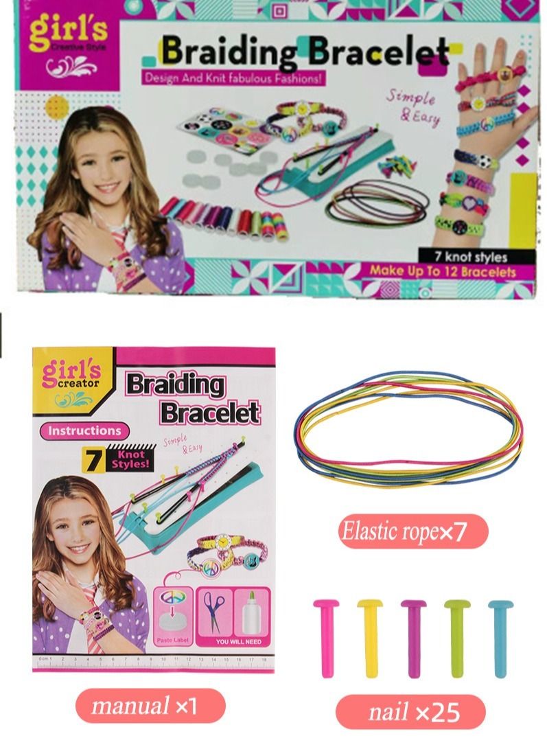 NIBEMINENT braiding bracelet children's handmade DIY woven bracelet woven toy set  - Image 3