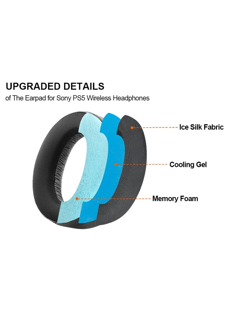 ONLYMAY Cooling-Gel Ear Pads Cushions Replacement for Sony PlayStation 5 PS5 Pulse 3D Wireless Headset, Upgrade Ear Cups Accessories for Sony PS5 ( Black) - Image 4