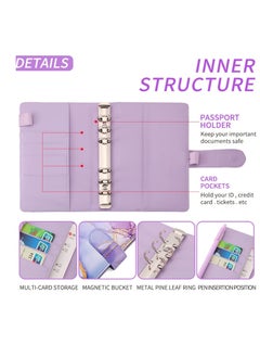 KASTWAVE Budget Binder with Zipper Envelopes, Cash Envelopes for Budgeting, A6 PU Leather Budget Binder Planner with 12 Pcs Clear Zipper Envelopes, 12 Pcs Budget Sheets for Budgeting, Saving Money(Pink)  - Image 4