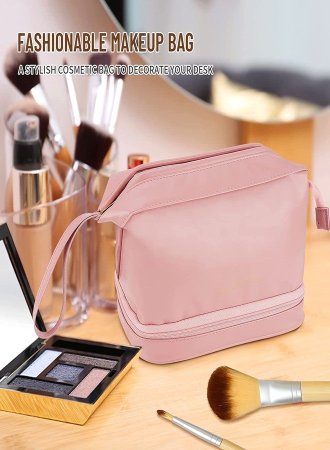 Calyrex Cosmetic Travel Bag, Double Layer Cosmetic Bag, Large Makeup Bag, Travel Makeup Bag, Makeup Organizer Bag, Leather Cosmetic Bag, Waterproof Toiletry Bag for Women Girls, Cosmetic Bag - Image 3