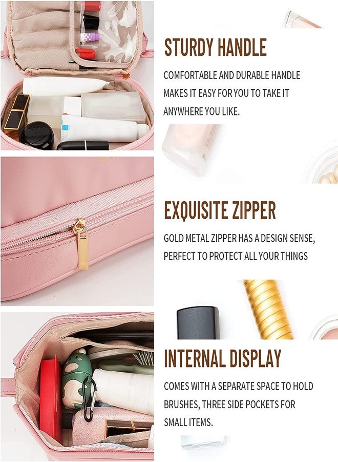 Calyrex Cosmetic Travel Bag, Double Layer Cosmetic Bag, Large Makeup Bag, Travel Makeup Bag, Makeup Organizer Bag, Leather Cosmetic Bag, Waterproof Toiletry Bag for Women Girls, Cosmetic Bag - Image 2