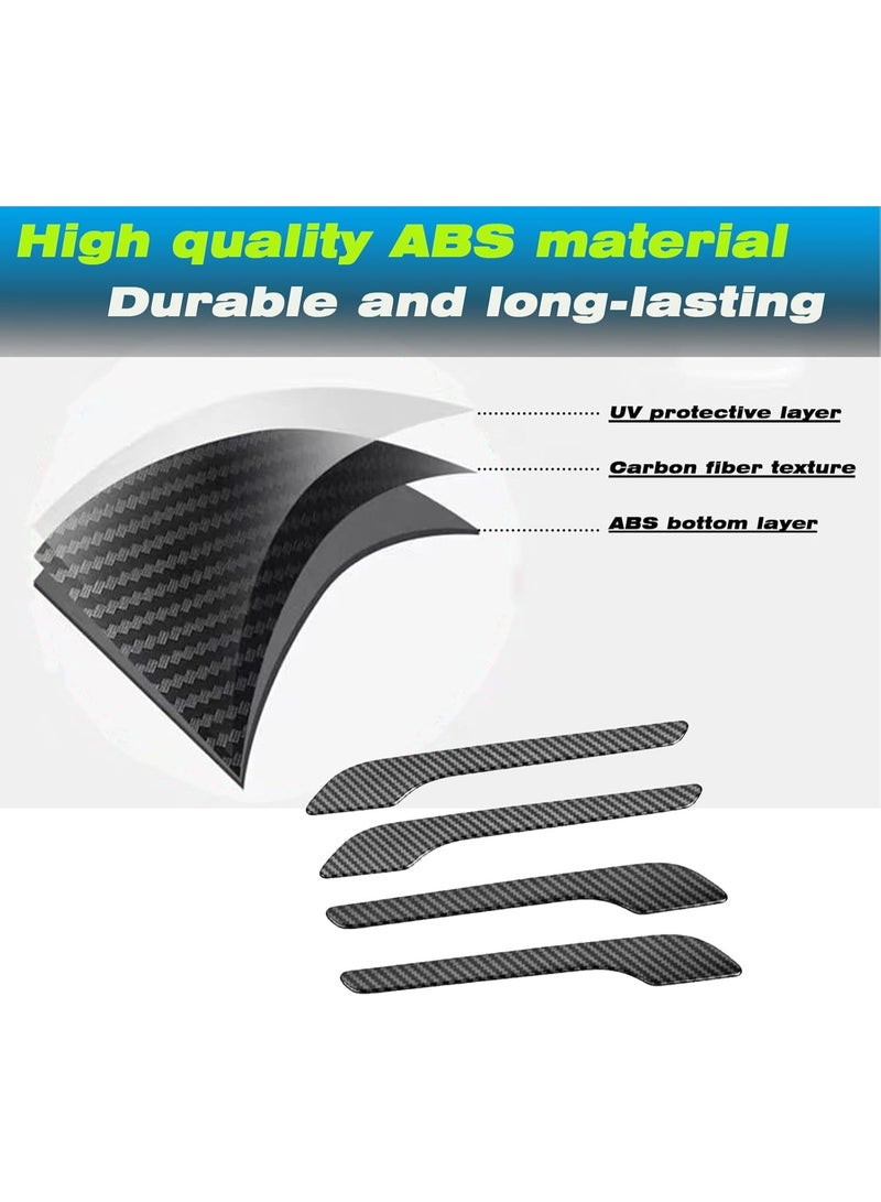 Door Handle Cover for Tesla Model Y/3, Door Handle Decoration Cover Trim fit for Tesla Model 3/Y Exterior Accessories (Glossy Carbon Fiber Pattern) - Image 3