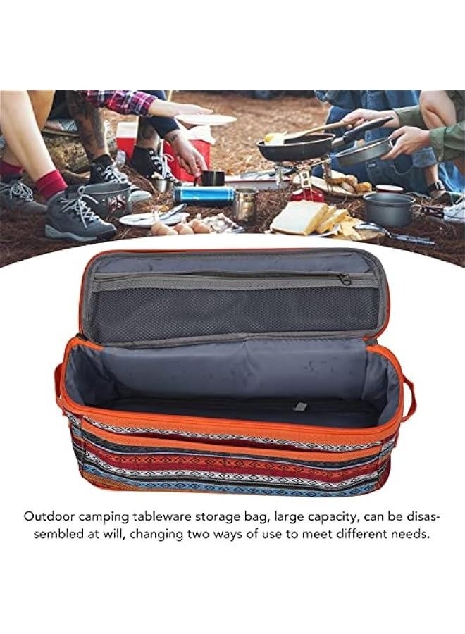 Camping Travel Cooking Utensils lunch box , Portable Outdoor Cooking and Grilling Utensil lunch box Travel Bag for Backpacking BBQ Camping Hiking Travel(Orange)  - Image 2