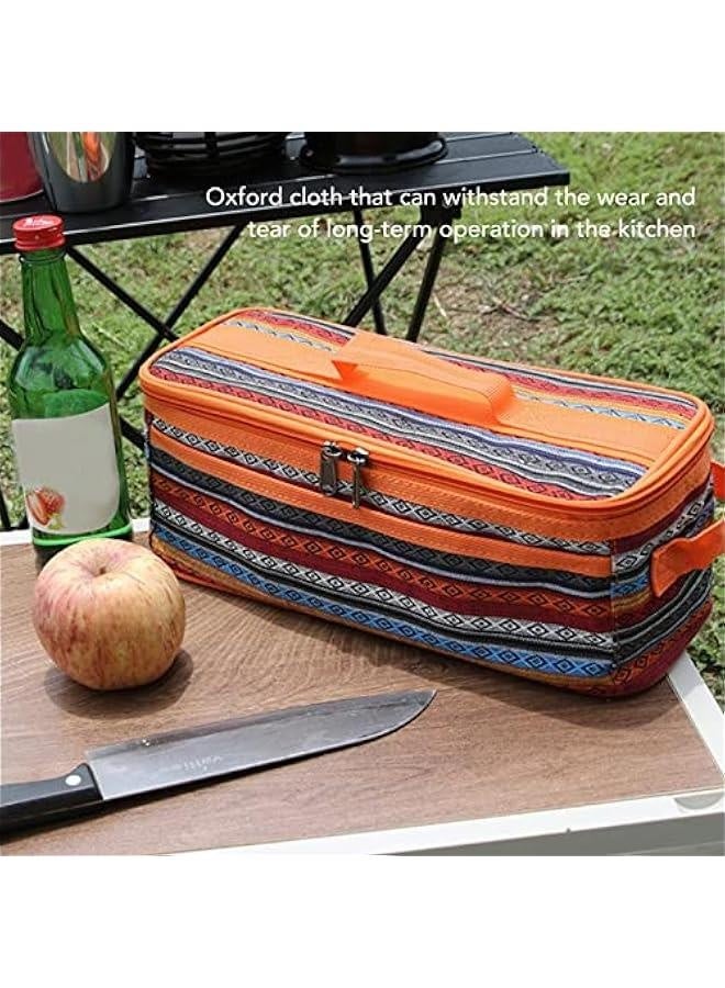 Camping Travel Cooking Utensils lunch box , Portable Outdoor Cooking and Grilling Utensil lunch box Travel Bag for Backpacking BBQ Camping Hiking Travel(Orange)  - Image 4