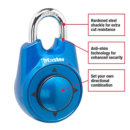 Master Lock 1500iD Set Your Own Directional Combination Padlock, Blue - Image 2