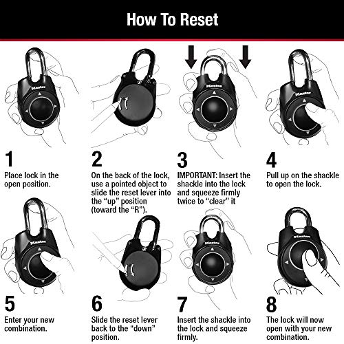 Master Lock 1500iD Set Your Own Directional Combination Padlock, Blue - Image 5