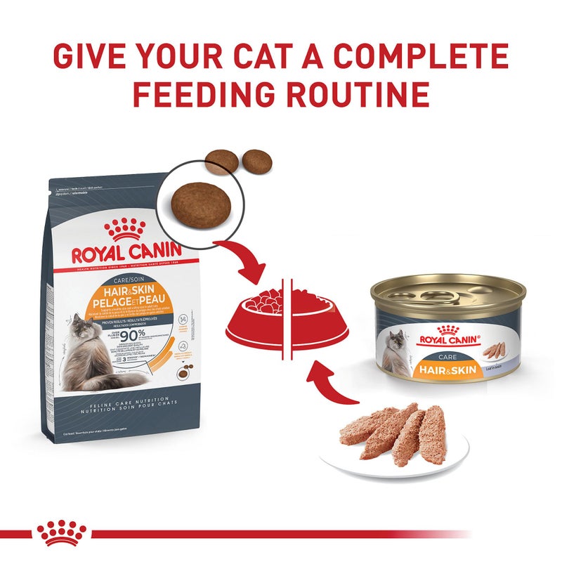 Royal Canin Feline Care Nutrition Hair & Skin Care Adult Dry Cat Food, 3 lb Bag - Image 5