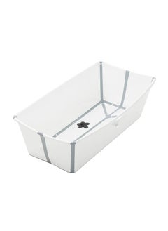STOKKE Flexi Bath X - Large, Transparent Blue Spacious Foldable Baby Bath Tublight Weight And Easy To Store Convenient To Use At Home Or When Travelling Best For Ages 0 - 6, White  - Image 2