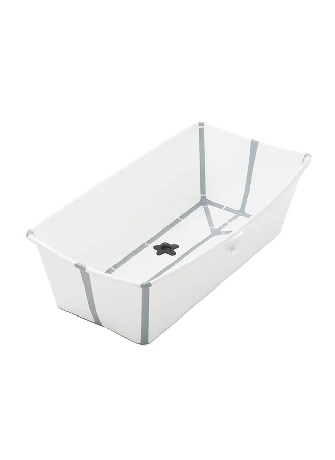 ستوك Flexi Bath X - Large, Transparent Blue Spacious Foldable Baby Bath Tublight Weight And Easy To Store Convenient To Use At Home Or When Travelling Best For Ages 0 - 6, White