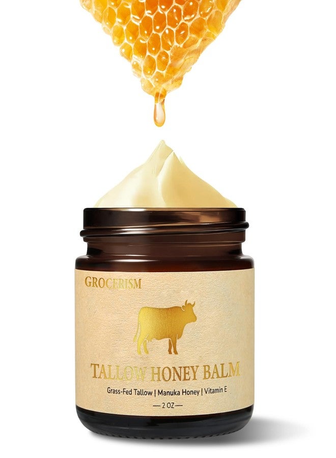 Grocerism Beef Tallow for Skin Face- with Grass-Fed Tallow, Manuka Honey & Calendula, for Soothing & Repairing Dry, Sensitive Skin, All-Natural Moisturizer for Face & Body, Ideal for Daily Soothing Care, 2 Oz - Image 1