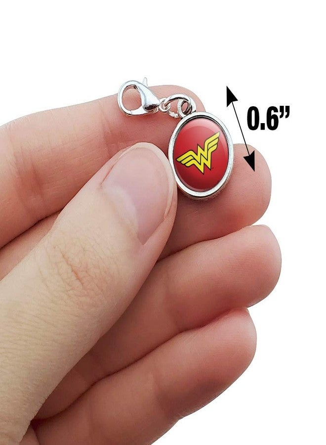 GRAPHICS & MORE Wonder Woman Classic Logo Antiqued Bracelet Pendant Zipper Pull Charm with Lobster Clasp - Image 4