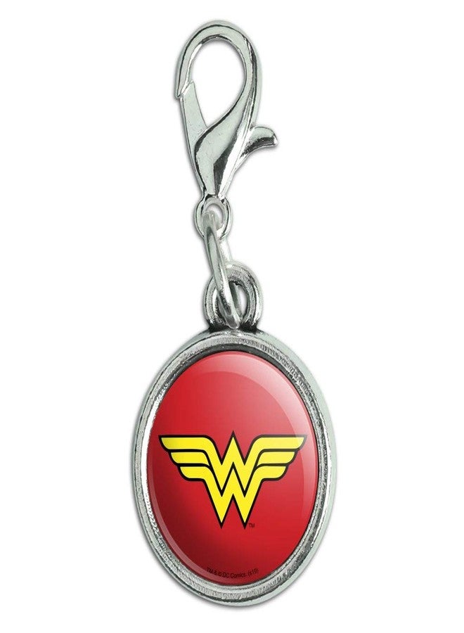 GRAPHICS & MORE Wonder Woman Classic Logo Antiqued Bracelet Pendant Zipper Pull Charm with Lobster Clasp - Image 1