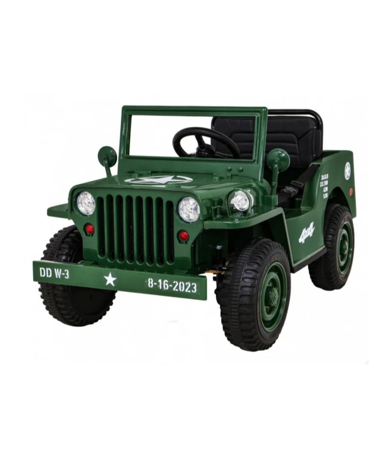 VLRA Electric Ride-On Military Jeep for Kids – Realistic Design & Safe Driving - Image 2