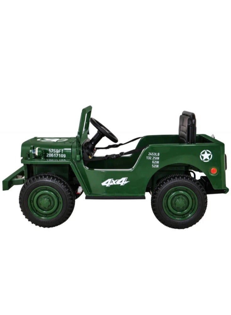 VLRA Electric Ride-On Military Jeep for Kids – Realistic Design & Safe Driving - Image 4