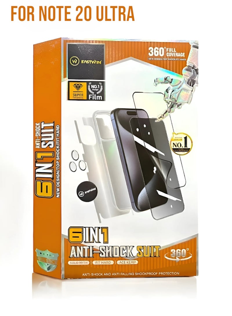 FASTWIN The strongest and best protection package for the (Samsung Galaxy Note 20 Ultra from Fastwin. The package contains a high-quality protection case, transparent screen protection - Image 1