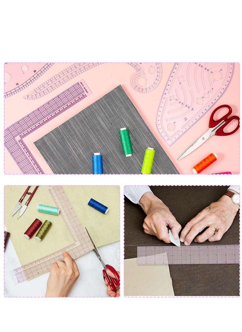 Excefore - Sewing Ruler Tailor Set, 9 Styles Plastic Sew French Curve Ruler for Designers, French Curve Pattern Making Ruler Set for Beginner Tailor Designers, Measuring Sewing Tool Set - Image 1
