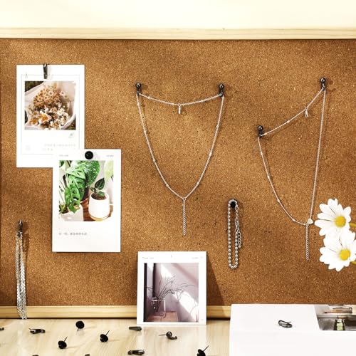 Shimeyao 30 Pieces Push Pin Hooks Push Pin Hangers 20 Lbs Metal Hanger Picture Hanging Nails on Wooden or Fabric Wall for Home or Office - Image 2