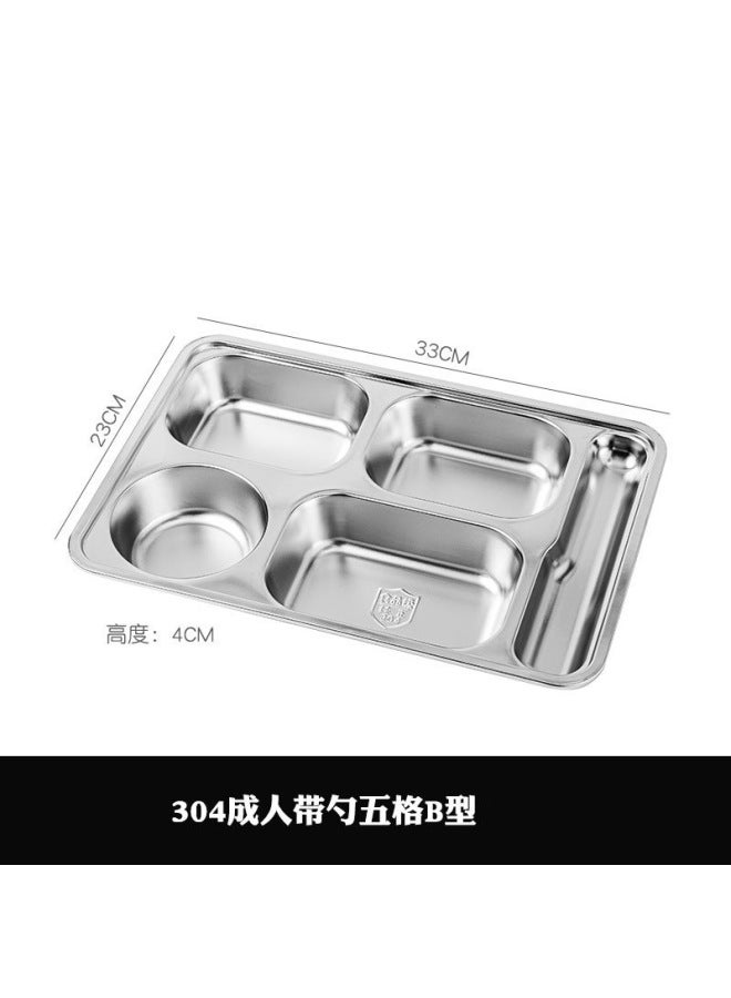 Wow, Custom-made 304 Plate With Lid And Deepened Compartment Plate Square Sub-box Canteen Playing Plate Student Lunch Box