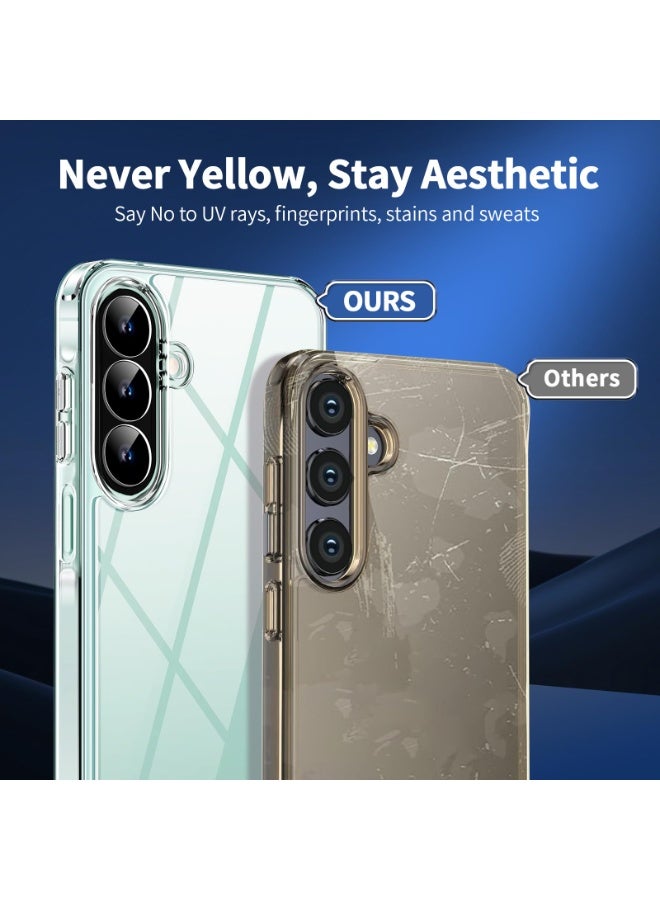 سانموجيد جراب حماية الكاميرا لهاتف Samsung Galaxy A17 / A26 5G مع واقي شاشة من قطعتين، حماية مضادة للخدش والصدمات، جراب رفيع مضاد للاصفرار لهاتف Samsung A26 / A17، شفاف - Image 4