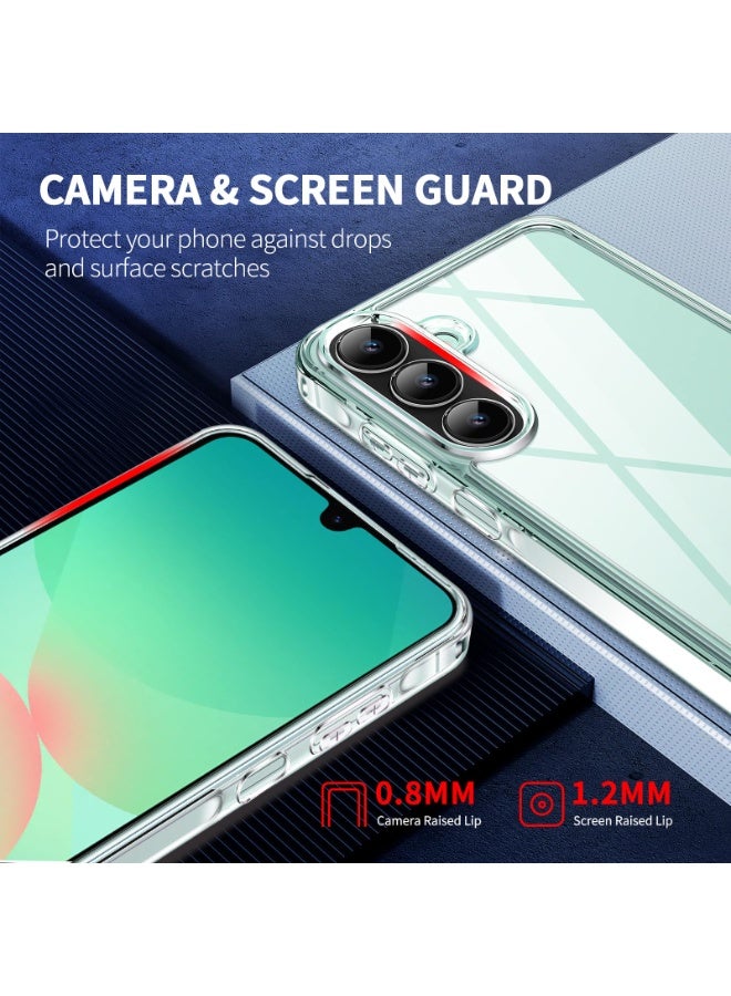 سانموجيد جراب حماية الكاميرا لهاتف Samsung Galaxy A17 / A26 5G مع واقي شاشة من قطعتين، حماية مضادة للخدش والصدمات، جراب رفيع مضاد للاصفرار لهاتف Samsung A26 / A17، شفاف - Image 5