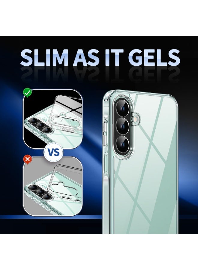 سانموجيد جراب حماية الكاميرا لهاتف Samsung Galaxy A17 / A26 5G مع واقي شاشة من قطعتين، حماية مضادة للخدش والصدمات، جراب رفيع مضاد للاصفرار لهاتف Samsung A26 / A17، شفاف - Image 3