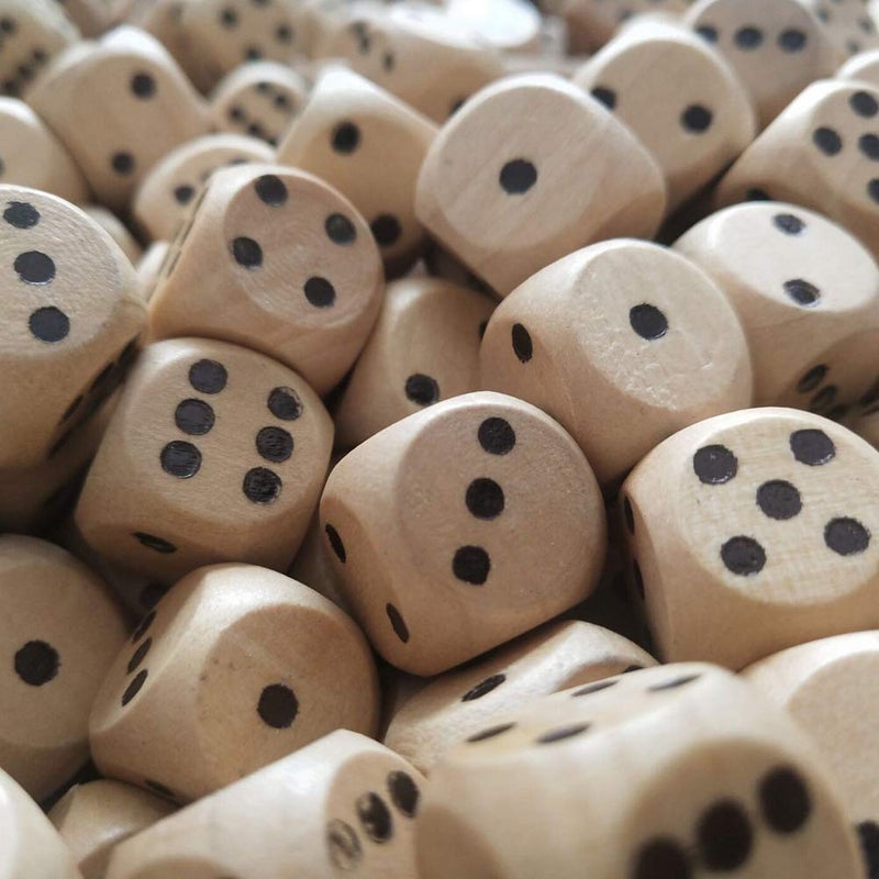 Teensery 100 Pcs Blank Wooden Dice Unfinished Square Blocks 6 Sided Wood Cubes with Rounded Corners for DIY Craft Projects (16MM) - Image 4