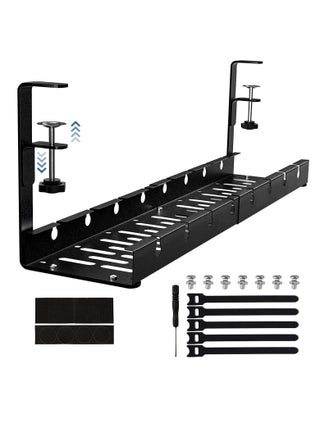 Under Desk Cable Management Tray, Computer Cable Rack for Office Metal Wire Management Holder Adjustable Table Cord Organizer with Clamp No Drill Under Table Wire Basket Cable Raceway - pzsku/ZFFB7C1960A0C854AB3DEZ/45/_/1738745037/34285929-ace5-4f46-92d8-3b7a567b2d72