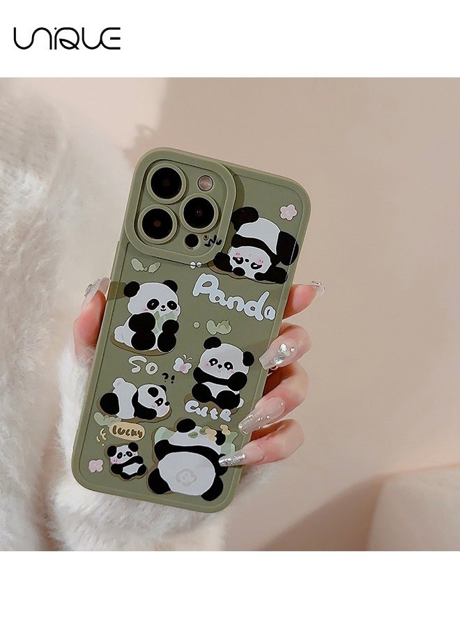 Unique - Compatible with iPhone 15 Pro Cases, Cartoon Panda Pattern Cases, Green Cases - Sleek and Minimalist Phone Cases - TPU Drop Protection - Image 1